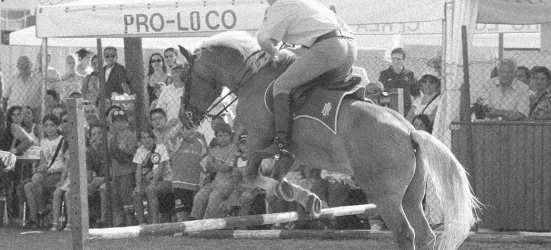Salto a cavallo alla festa della Pro Loco